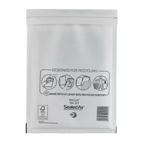 Luchtkussen envelop Mail Lite® Standard D/1 180x260mm wit